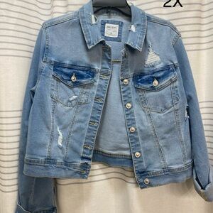 Wax Jean Light Blue Distressed Jean Jacket